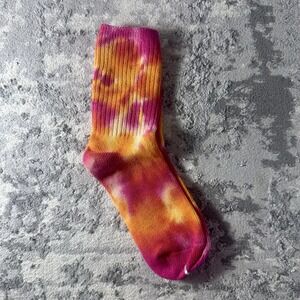 TIE DYE ORANGE UNISEX  Fun Novelty Sock NEW